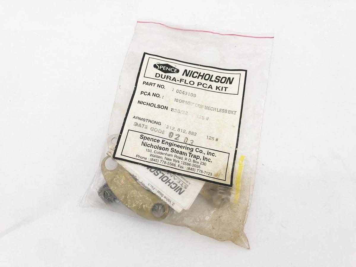 New Spence Nicholson 0043109 Repair Kit 10 or 5/32" ORIF MECH LESS BKT