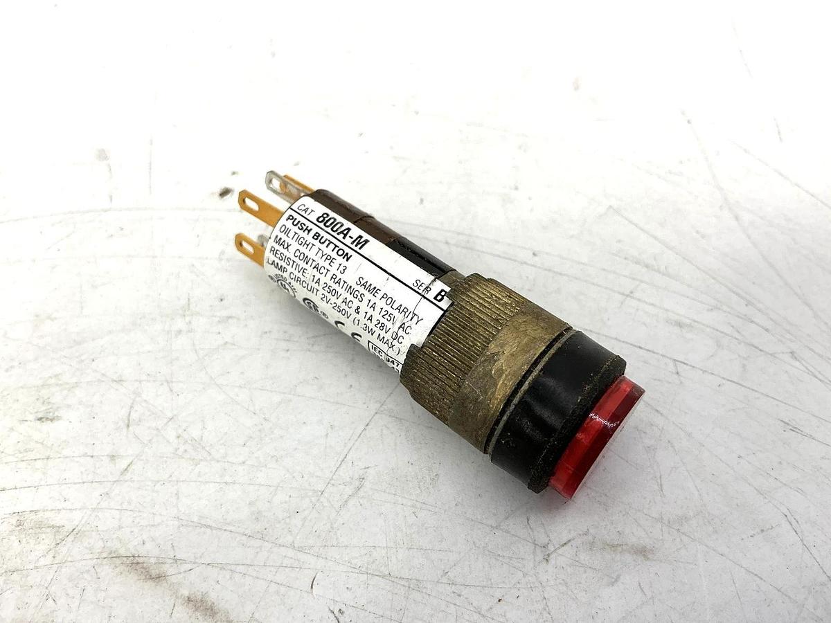 Lot of 3 New Allen Bradley 800A-M2AR24 Ser B Momentary Pushbutton Red 6-Pin