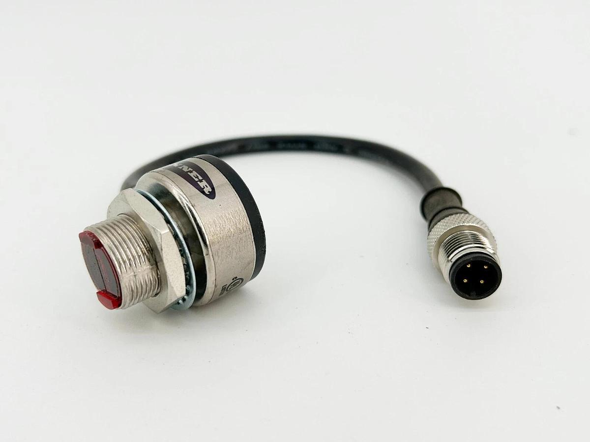 Used Banner TM18VP6FF100Q5 Heavy Duity Right Angle Sensor 10-30VDC 100MM Range 4Pin m