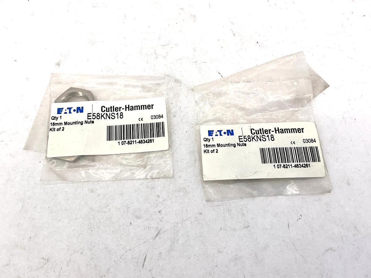 Lot of 2 New Eaton Cutler-Hammer E58KNS18 1833 Mounting Nuts Kit of 2