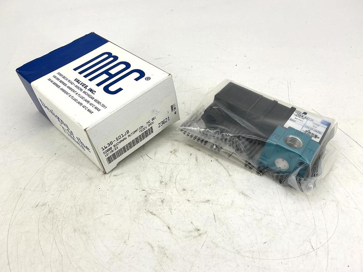 New MAC Valves 163B-501JB Solenoid Valve 3-Way 6-Watts 150PSI 24VDC 163B501JB