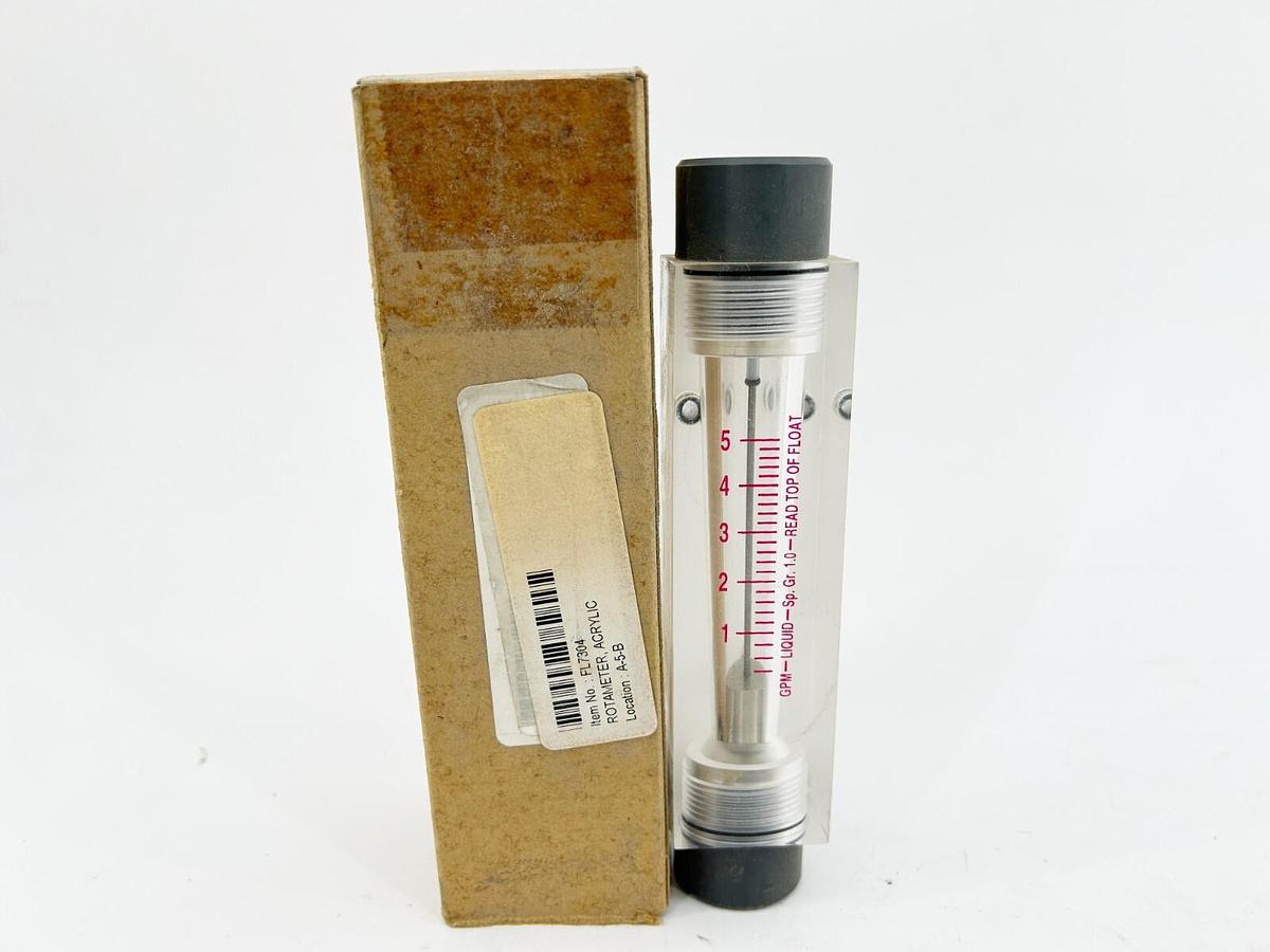 New Omega FL7304 Flowmeter 0.5GPM to 5GPM 125PSI 316SS