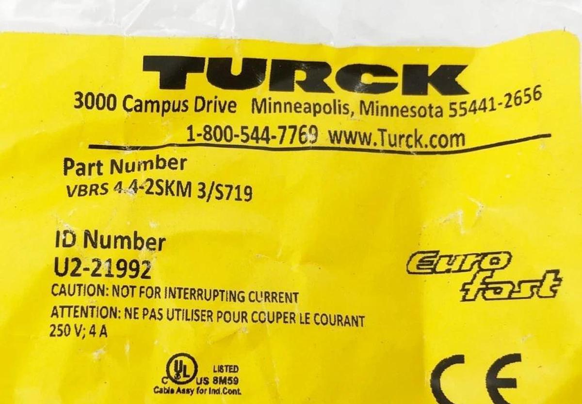 New Turck VBRS 4.4-2SKM 3/S719 Splitter M12 Male 4 Pin to x2 M8 Female 3 Pin