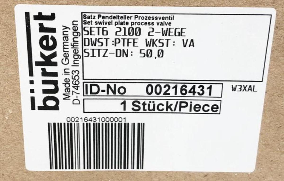 New Burkert SET6 2100 2-WEGE Valve Seal 00216431