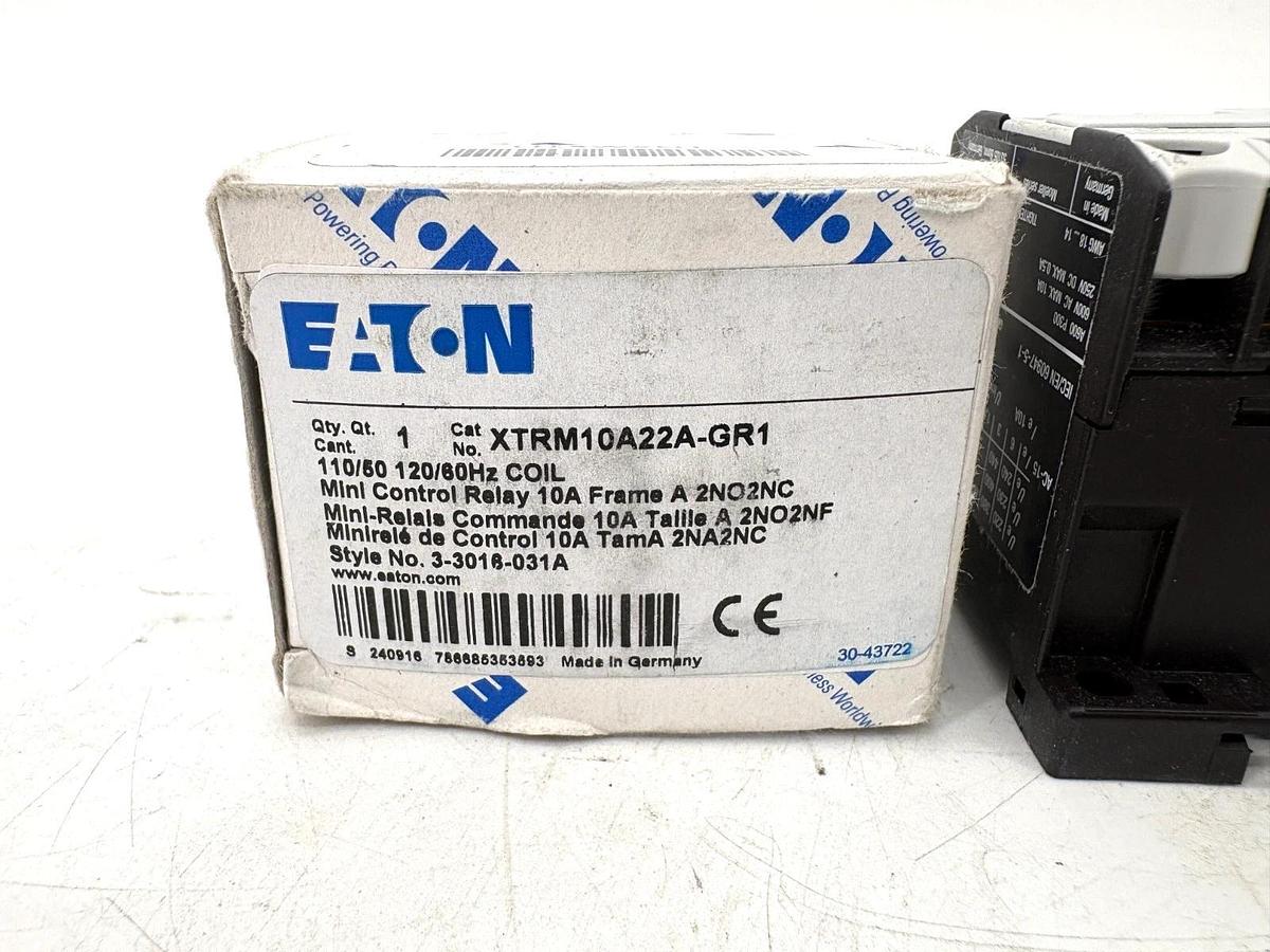New Eaton XTRM10A22A Mini Control Relay 10A 2NO/2NC 110/120V Coil
