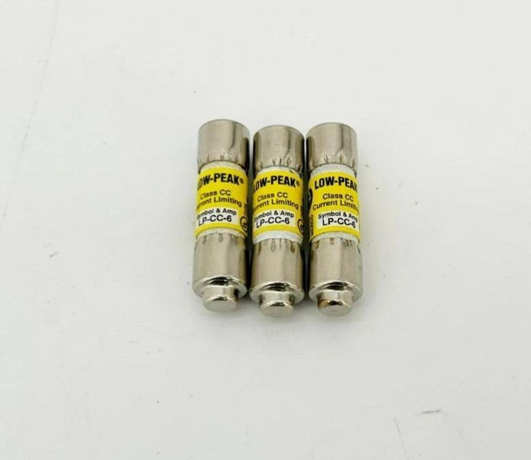 Lot of 3 New Bussmann LPCC-6 Fuses 6A 600VAC Class CC