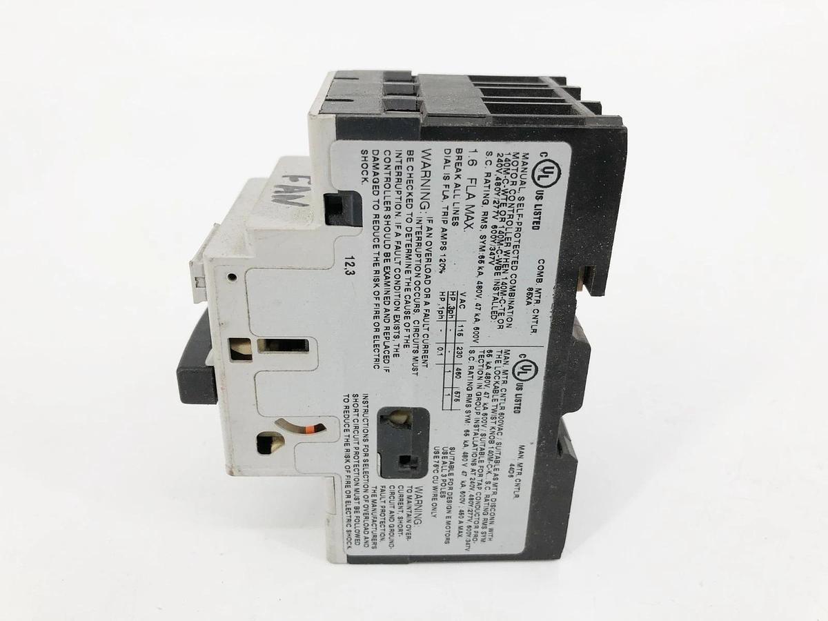 Used Allen Bradley 140M-C2E-B16 Ser. C Motor Circuit Breaker 1-1.6A