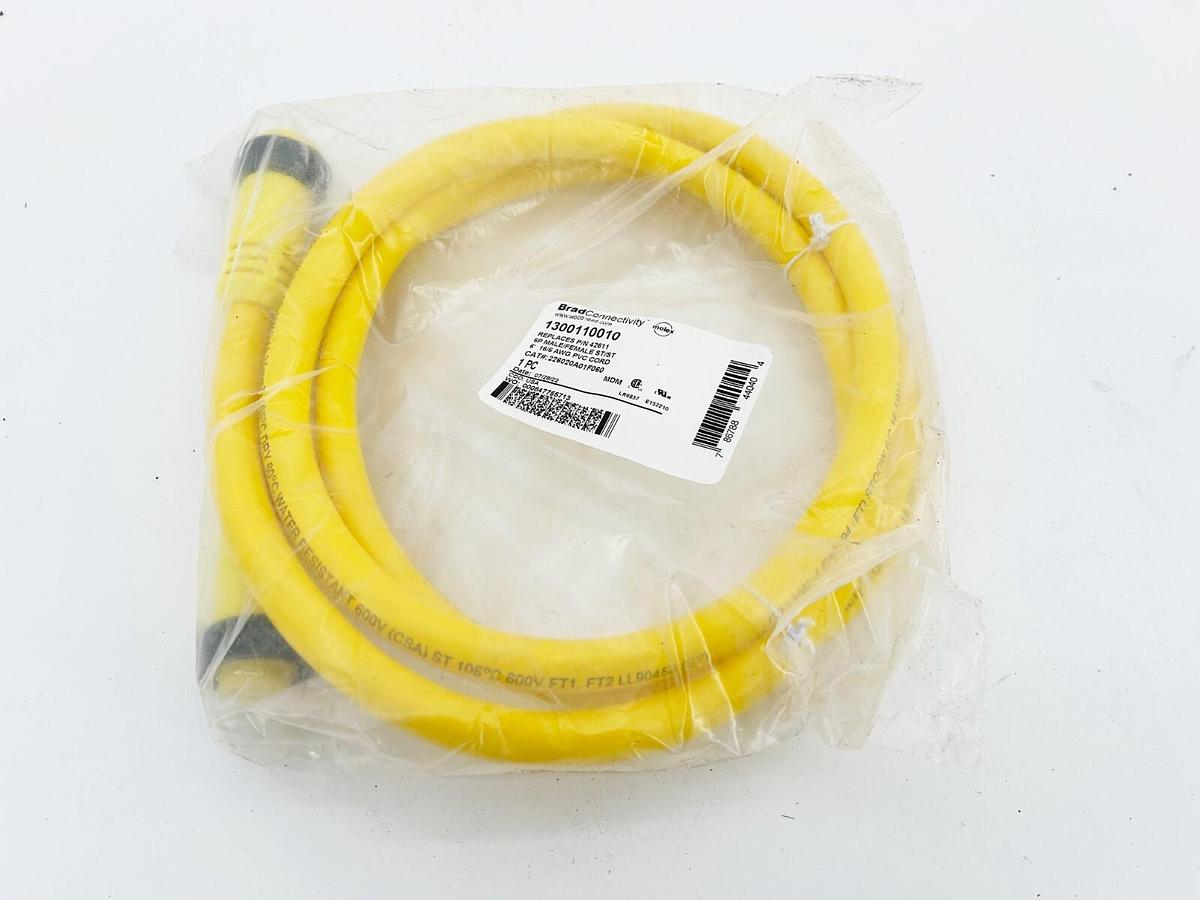 New Brad Connectivity 1300110010 Cordset 6P Male/Female ST/ST 6' 16/6 AWG PVC C