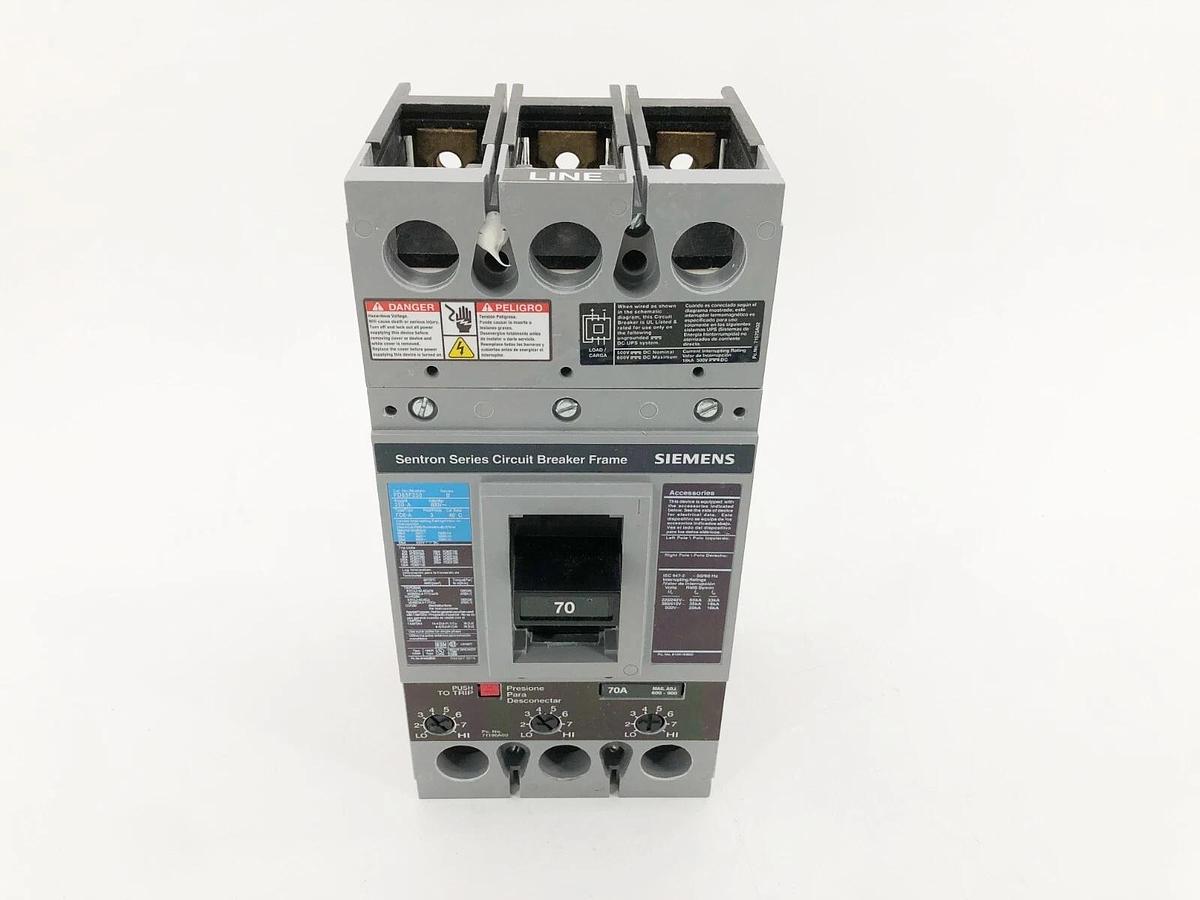New Siemens FD63B070 Sentron MCCB Frame Circuit Breaker 3P 250A 600V FD63F250