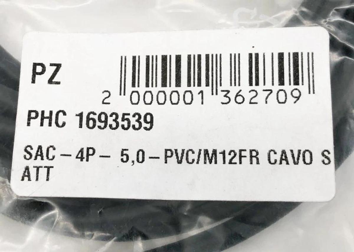 New Phoenix Contact SAC-4P-5,0-PVC/M12FR Sensor Cable 1693539 - No Box
