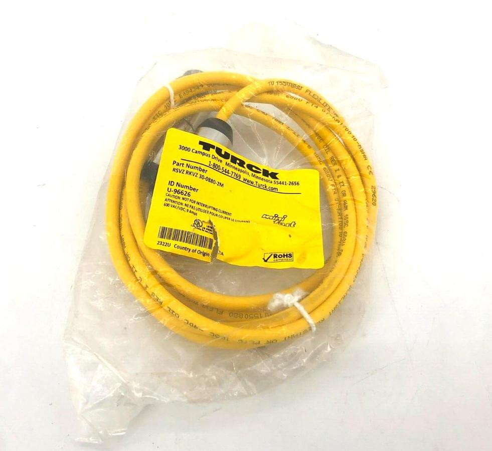 New Turck RSVZ RKVZ 30-0880-2M Cordset Double Ended 2m 7/8" U-96626