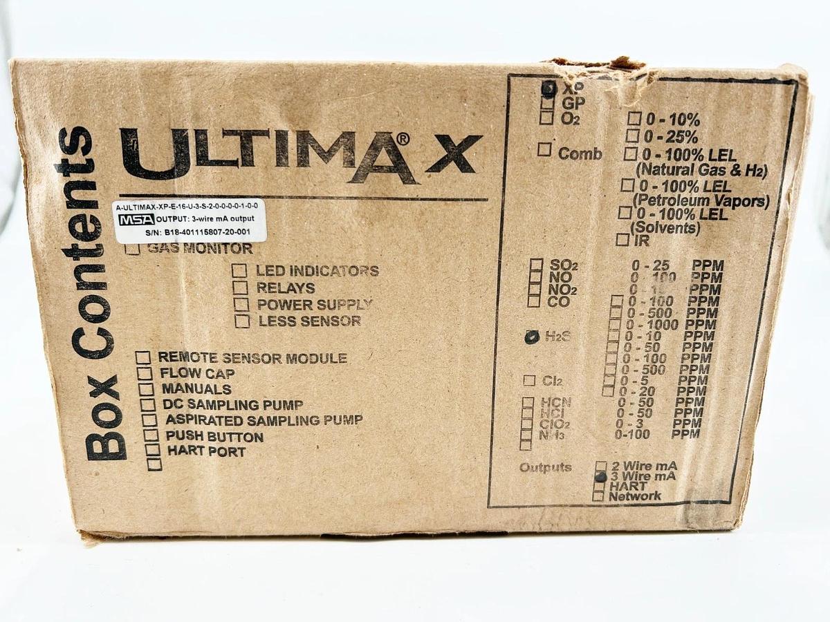 New MSA A-ULTIMAX-XP-E-16-U-3-S-2-0-0-0-0-1-0-0 Gas Detector - Sealed Box