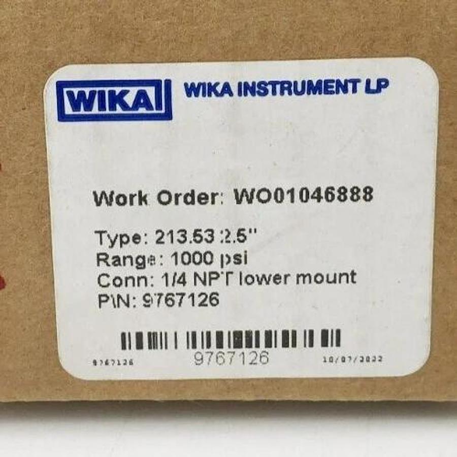 New Wika 9767126 Pressure Gauge Type 213.53 2.5" Stainless Steel