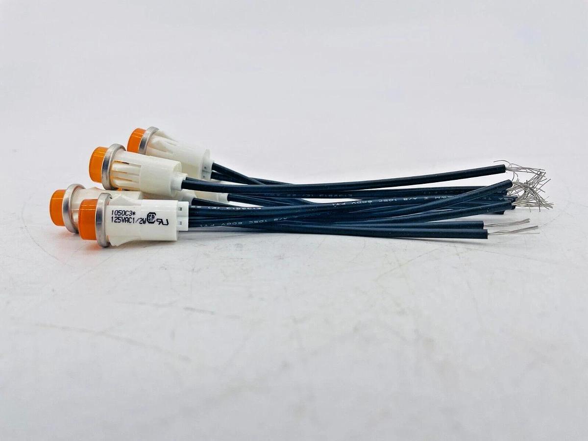 Lot of 6 New VCC 1050C3 Panel Mount Indicator Lamps Amber 1/2in