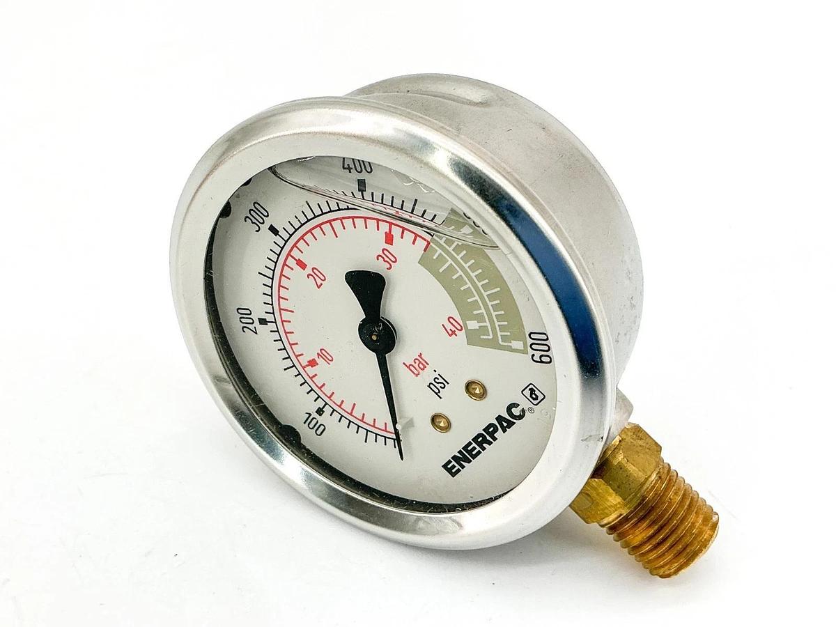 New Enerpac G2513L Pressure Gauge 0-600PSI 1/4NPT 2.5" Face 4240970