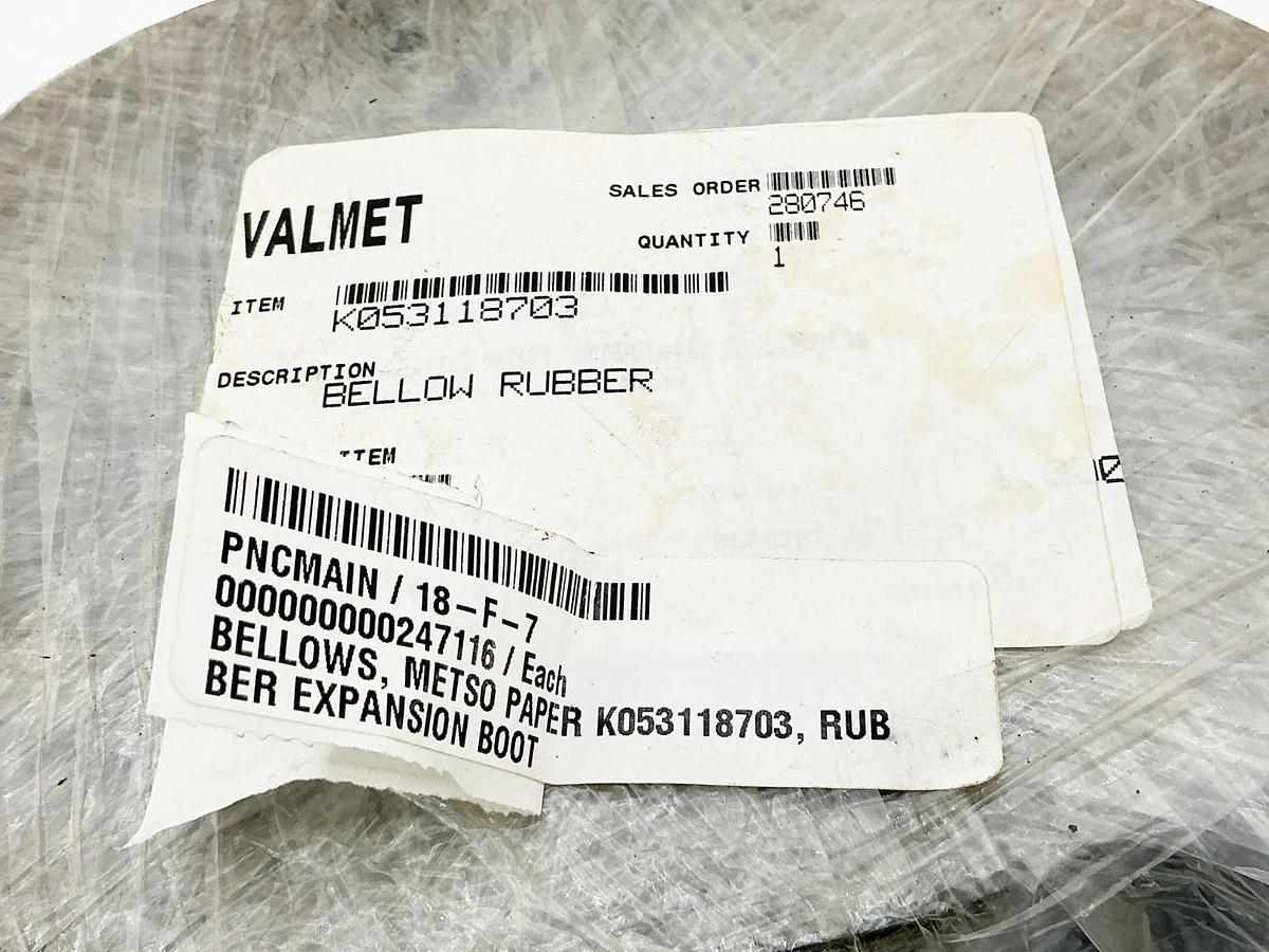New Valmet K053118703 Rubber Bellow Expansion Boot K053118703