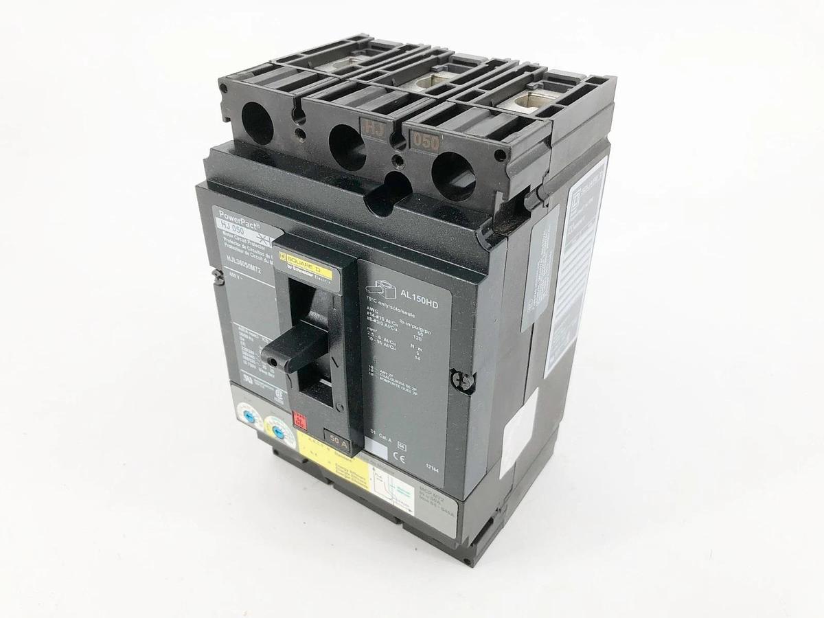 New Square D HJL36050M72 PowerPact Circuit Breaker 50A 600V 3P HJ 050