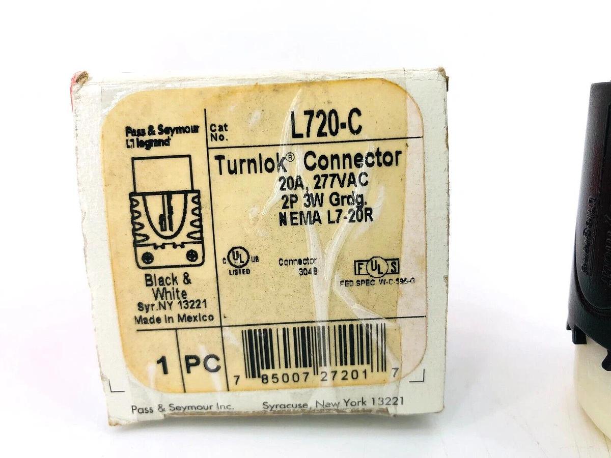 New Legrand L720P Turnlok Connector Plug 3 Wire 20A 277V