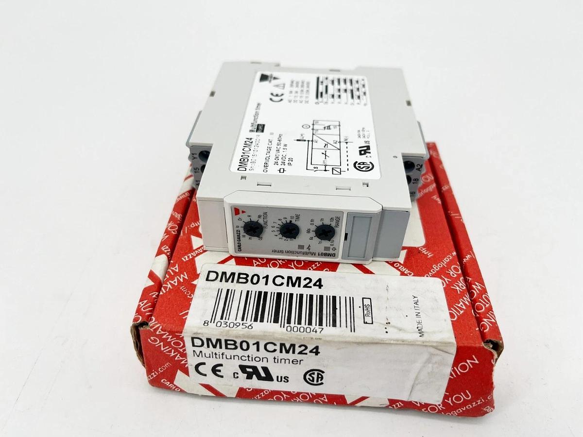 New Carlo Gavazzi DMB01CM24 Multifuction Timer 24VDC 24-240VAC Rogers V4707-1