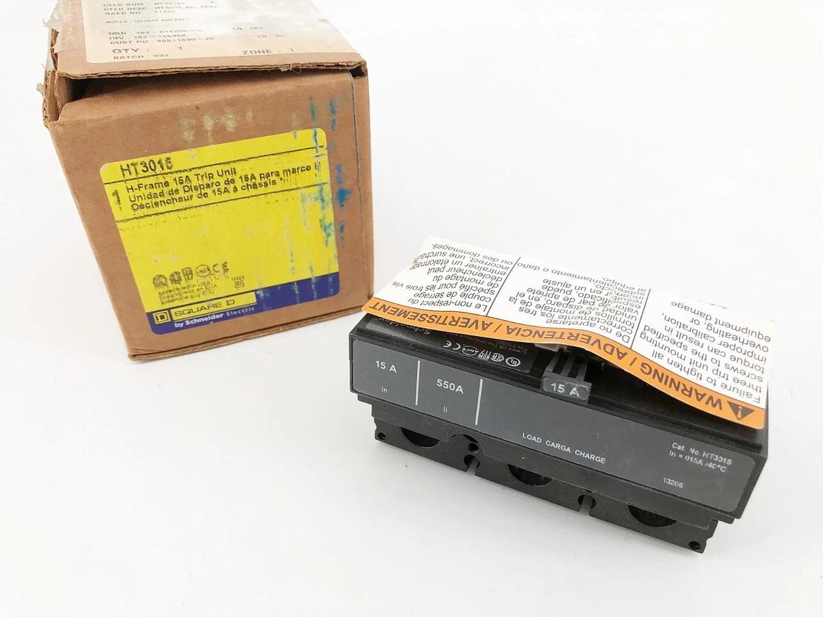 New Square D HT3015 H-Frame Trip Unit 15A 600V 3P
