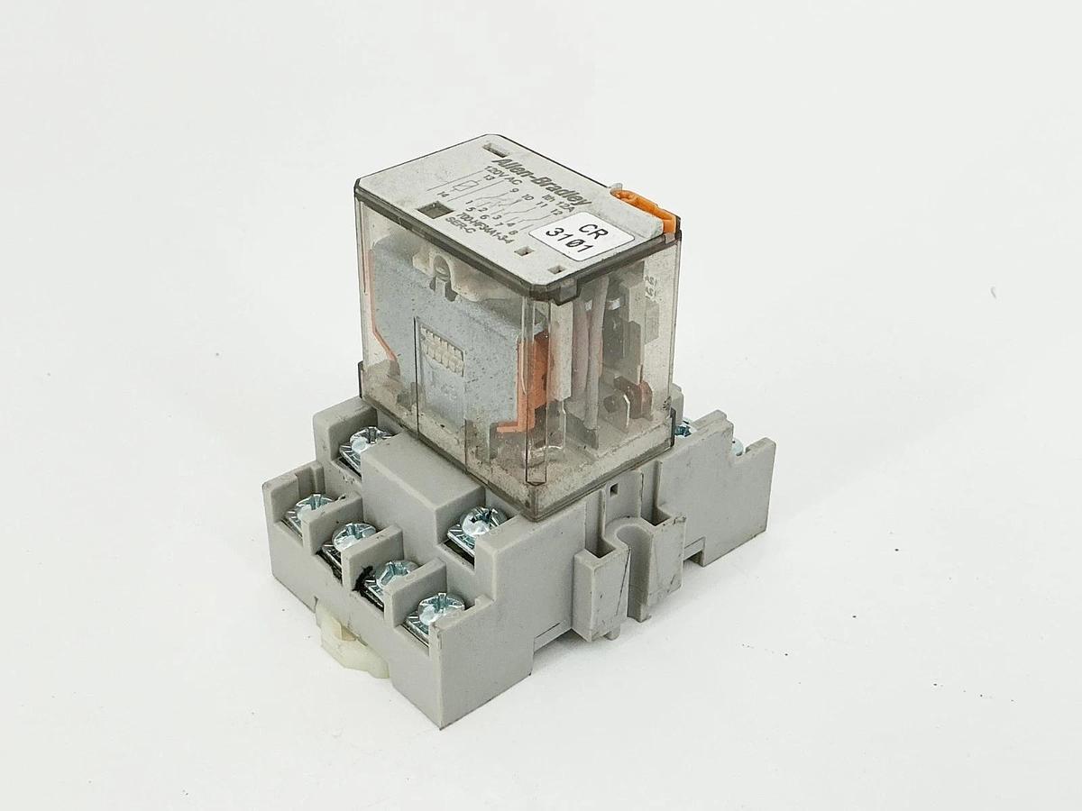 Used Allen Bradley 700-HF34A1-3-4 General Purpose Relay 4P 12A 120V 50/60Hz W/700-HN1
