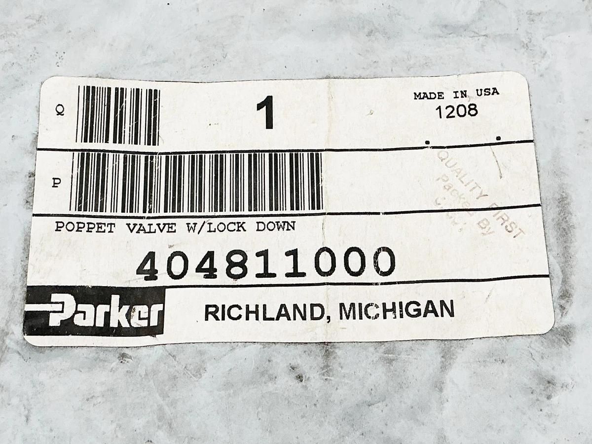 New Parker 404811000 Poppet Valve W/Lock Down 150PSI