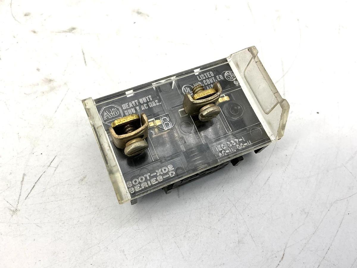 Used Lot of 3 Allen Bradley 800T-XD2 Ser D Shallow Contact Block 1-NC 10A 600V