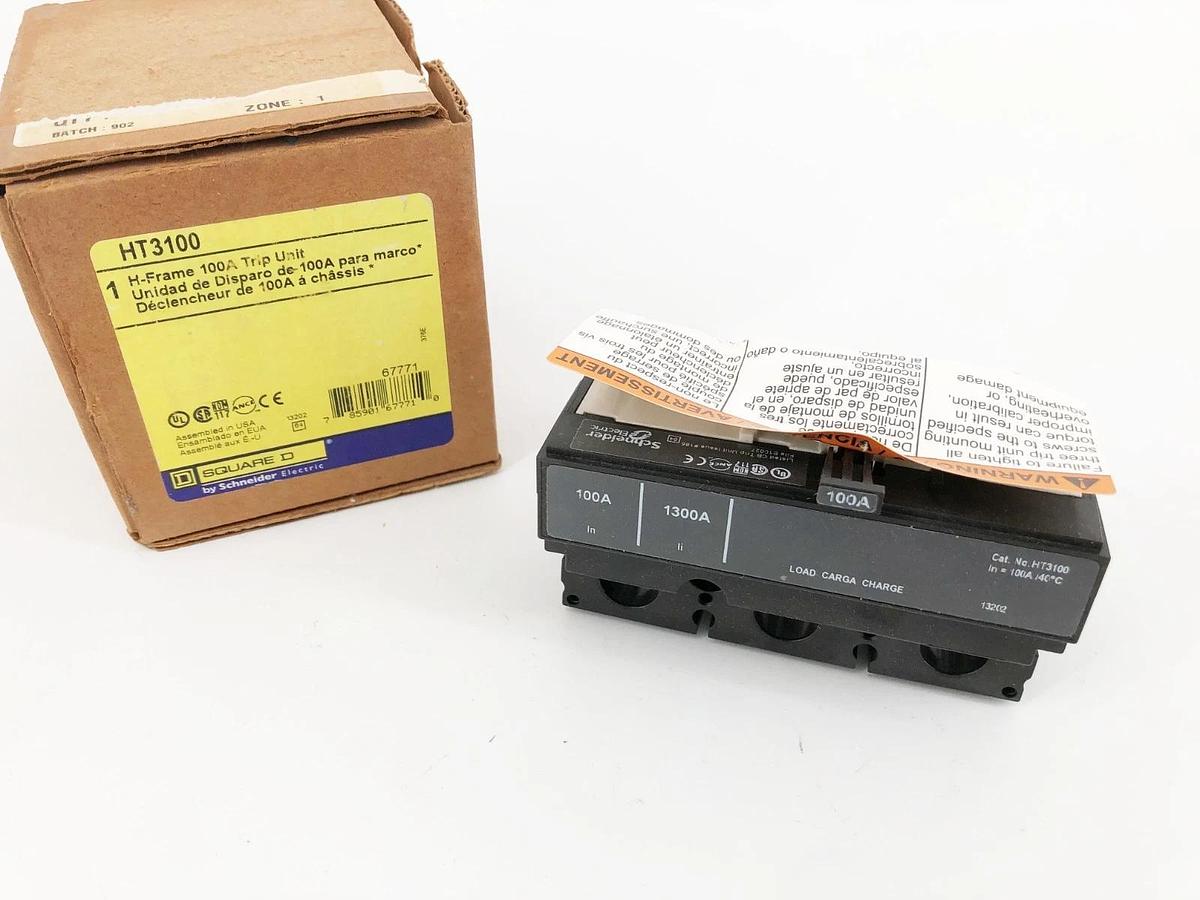 New Square D HT3100 H-Frame Trip Unit 100A