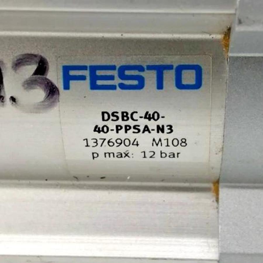 New Festo DSBC-40-40-PPSA-N3 Pneumatic Cylinder 1376904 1.2 MPa - No Box