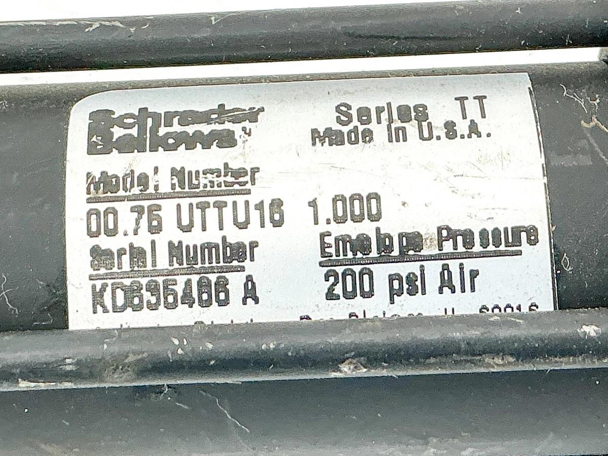 New Schrader Bellows 00.75UTTU16 Pneumatic Cylinder .75" Bore 1" Stroke - No Box