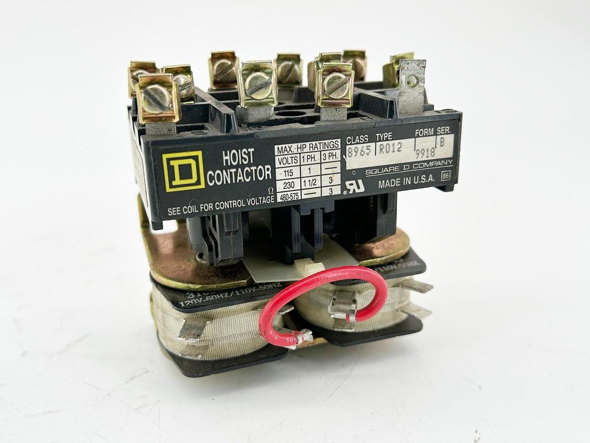Used Square D 8965RO12V02 Hoist Contactor 575V 3PH 110/120V Coil 50/60Hz