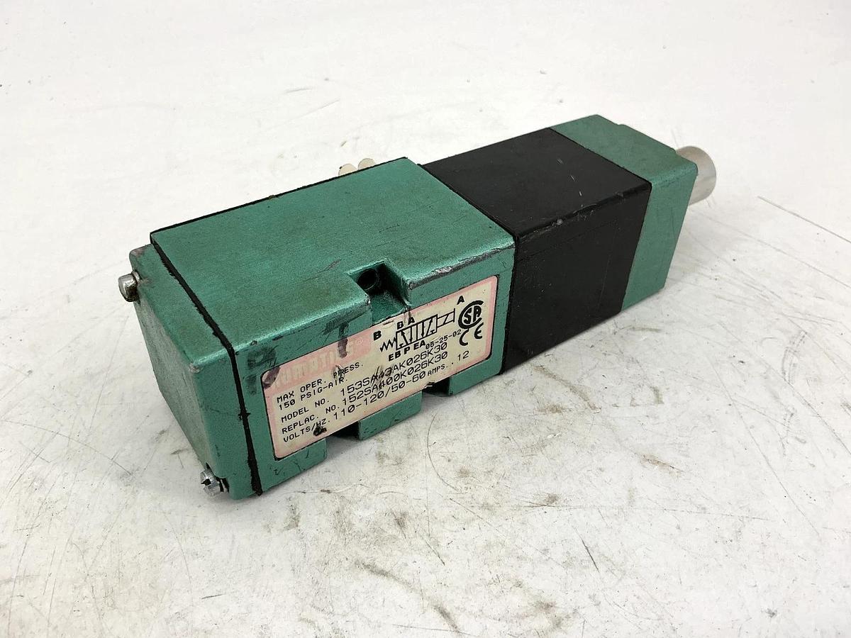 Used Numatics 153SA43AK026K30 Solenoid Valve 150PSIG-Air 0.12A 110/120V 50/60HZ