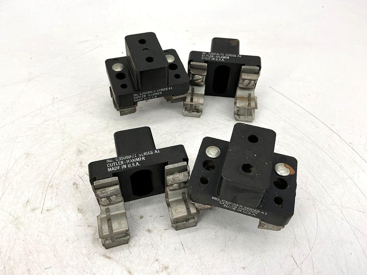 Used Lot of 4 Cutler-Hammer C350BA21 Ser A1 Fuse Holder Block 1-Pole 30A 250V