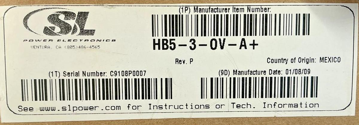 New SL Power HB5-3-OV-A+ Power Supply 3A 5VDC Condor