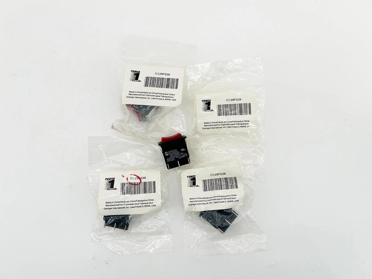 New Lot of 4 Power First 29FG36 Electric Pushbutton Switch 12A 4A 6 Pin 250V