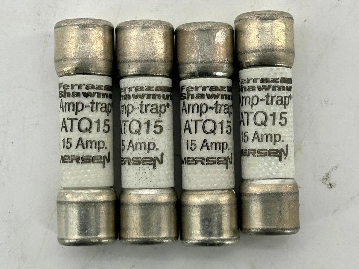 New Lot of 4 Ferraz Shawmut ATQ15 Time Delay Fuse 15A 500V