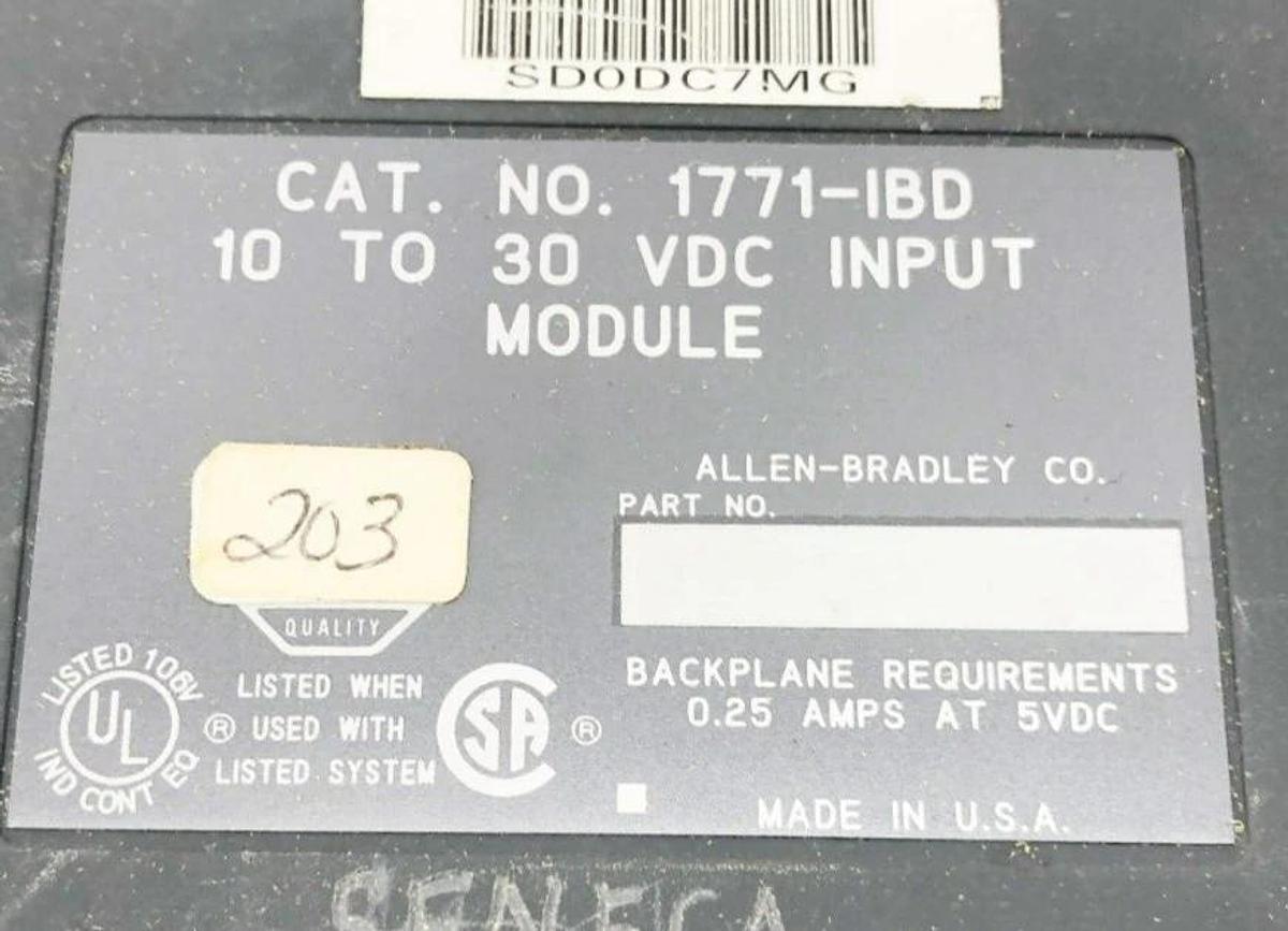 Used Lot of 2 Allen Bradley 1771-IBD Input Modules 10-30VDC