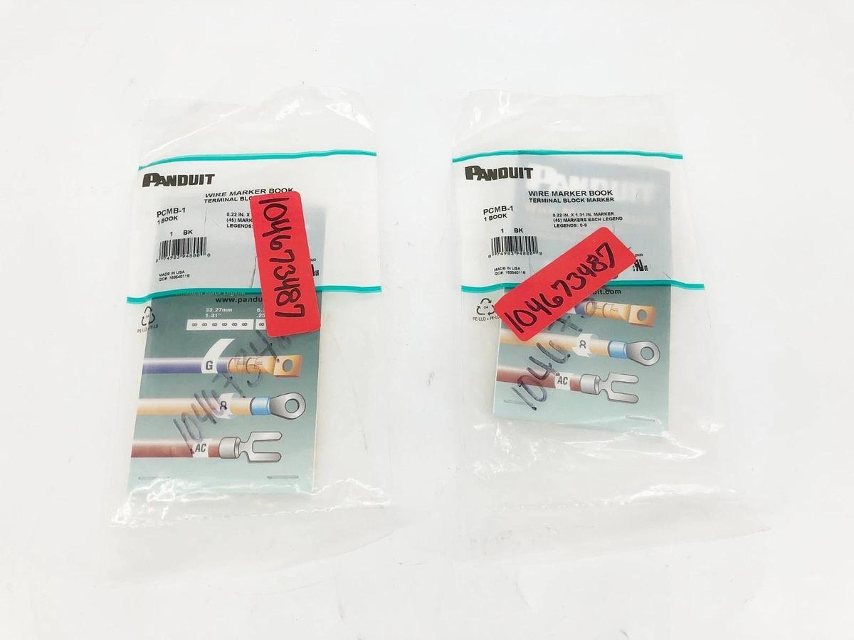 Lot of 2 New Panduit PCMB-1 Terminal Block Marker Legends 0-9 45 Markers Each