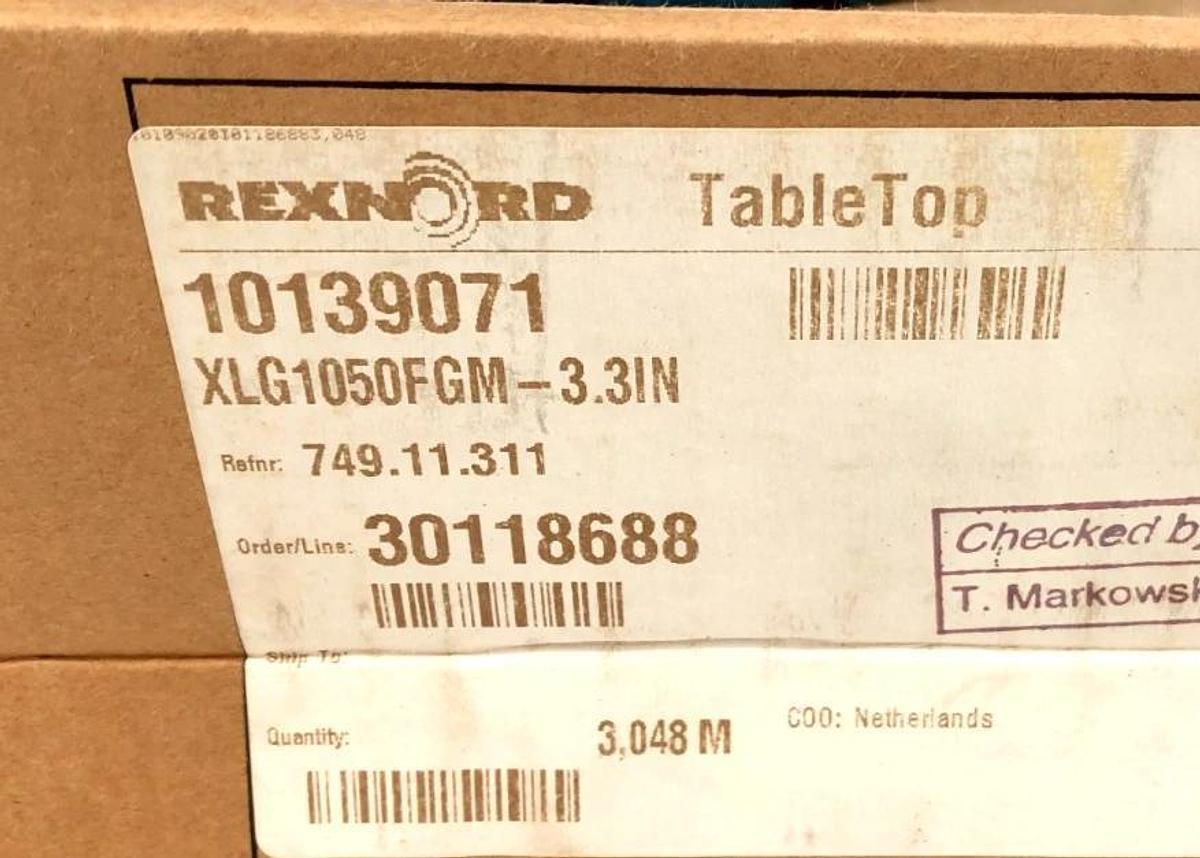 New Rexnord 10139071 TableTop Chain XLG1050FGM-3.3IN 10FT.