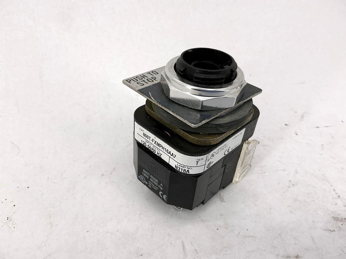 Used Allen Bradley 800T-FXMPH16AA7 Ser T Push Button Push/Pull 30.5mm 50/60HZ