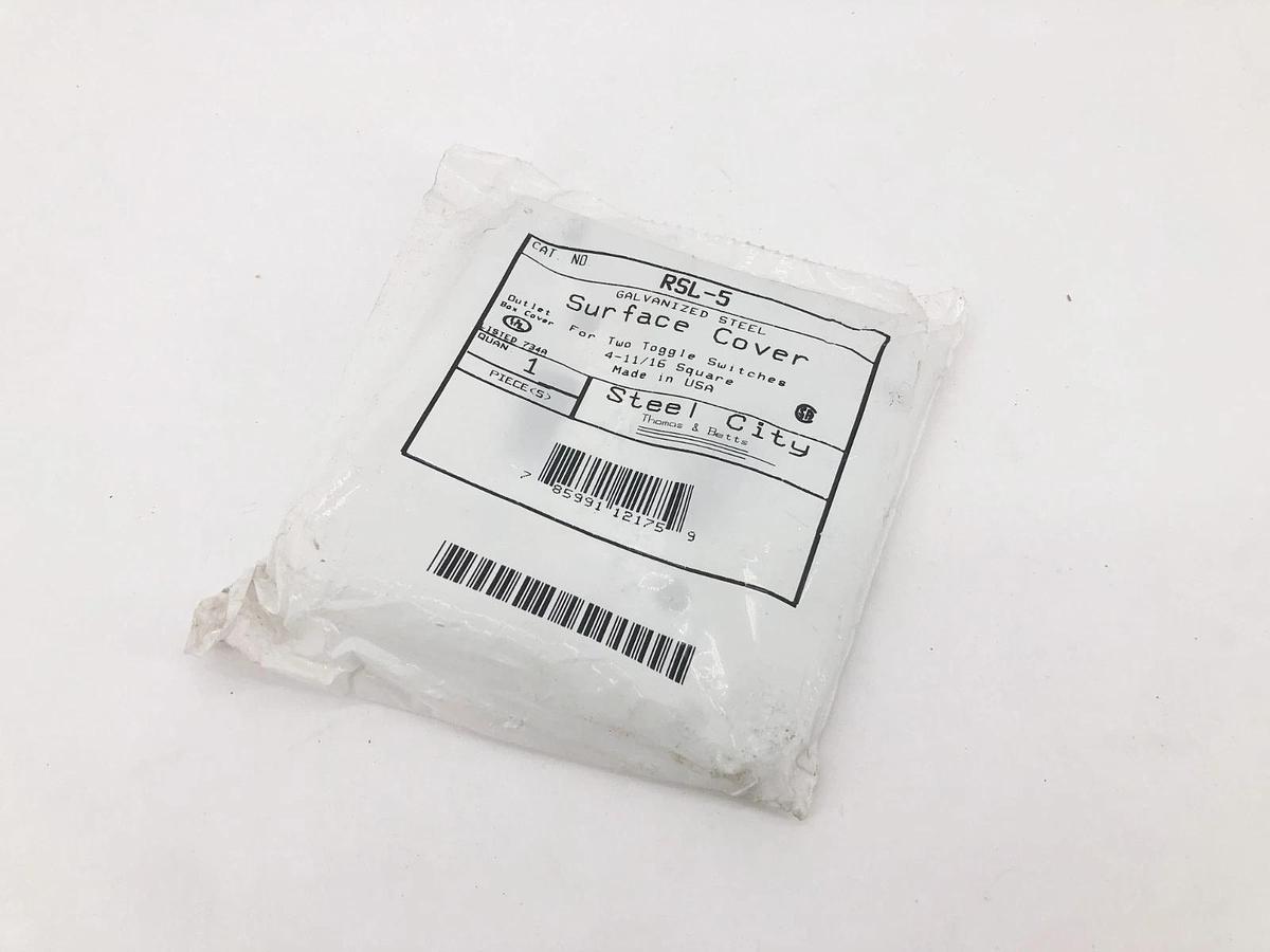 Lot of 4 New Steel City RSL-5 Square Surface Covers 2 Toggle 4-11/16"