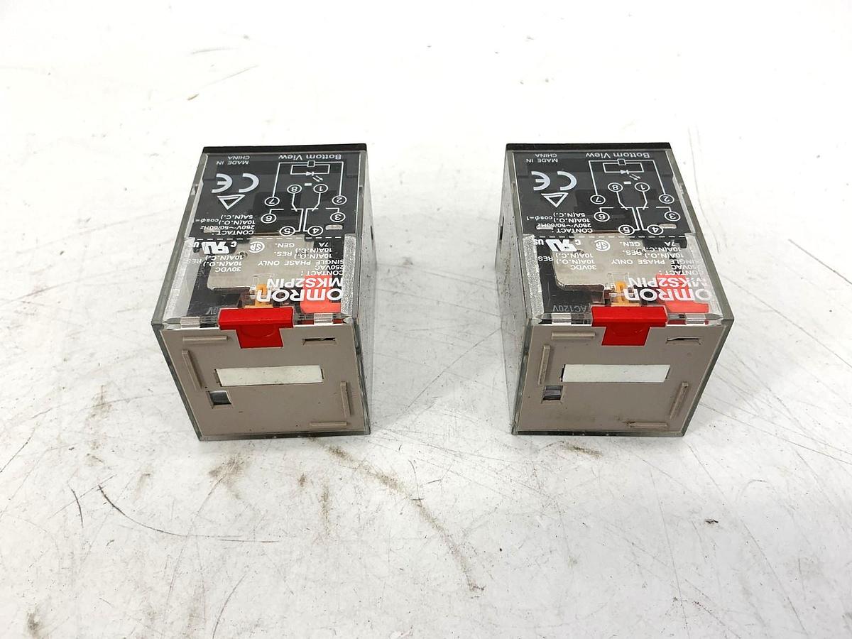 Lot of 2 New OMRON MKS2PIN-AC250 Relay 8-Pin 10A 250VAC 50/60HZ MKS2PIN
