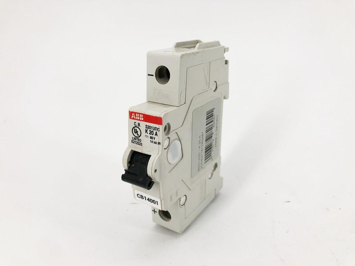 New ABB S201UDC-K20 Circuit Breaker 20A 1P 60V - No Box