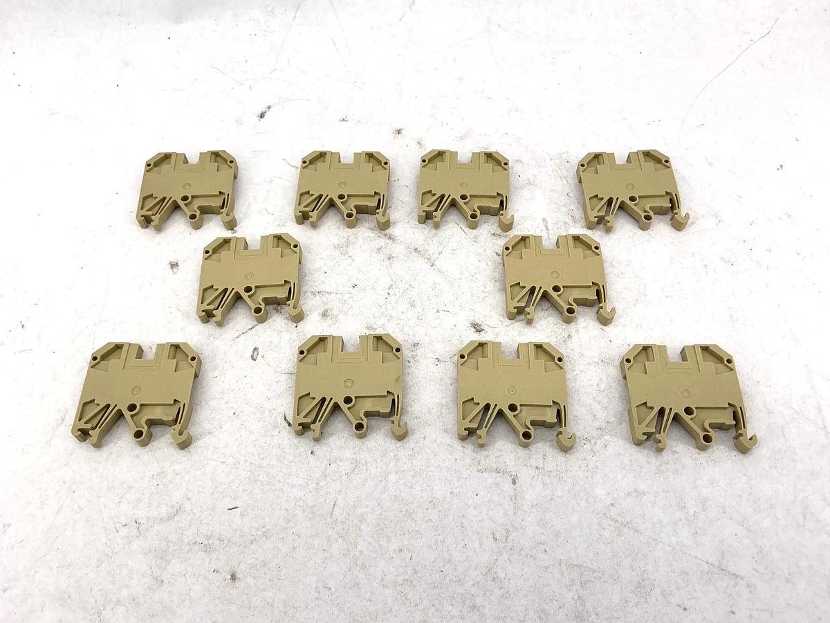 Lot of 10 New Weidmuller SAK-2.5/EN Terminal Block Tan 800V