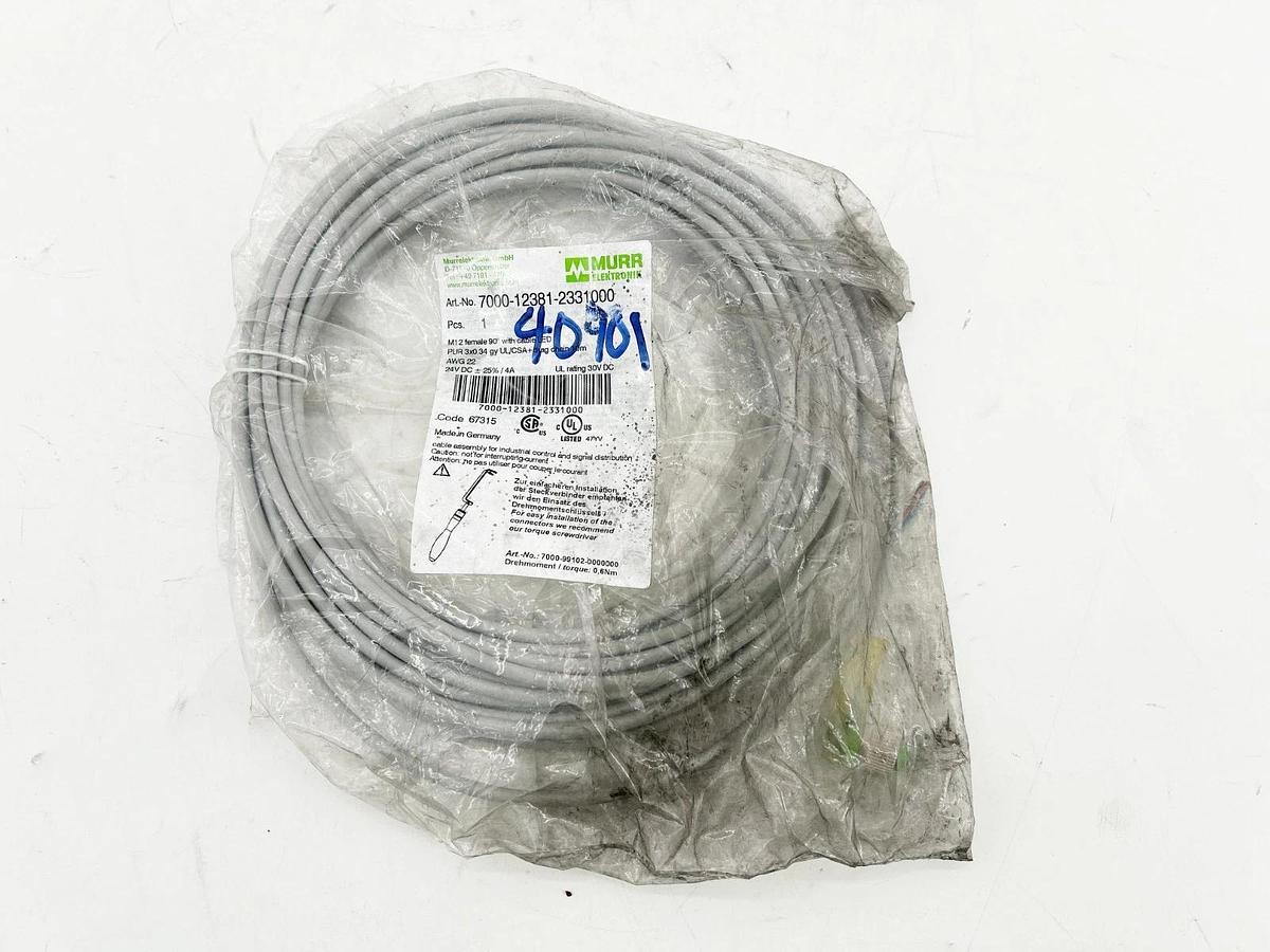 New Murr Elektronik 7000-12381-2331000 Cordset M12 Female 90 Deg 10M 30VDC