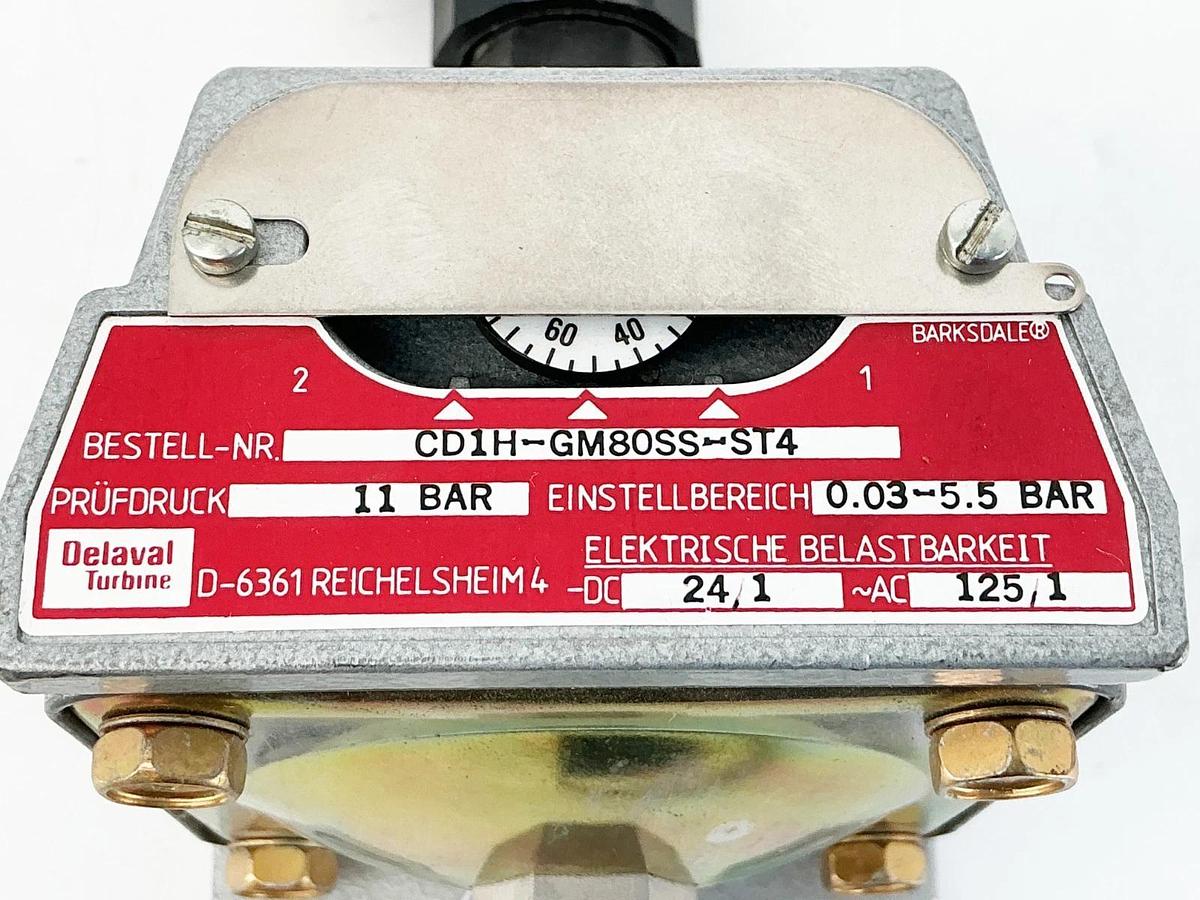 New Barksdale CD1H-GM80SS-ST4 Pressure Switch 11Bar 24VDC - No Box