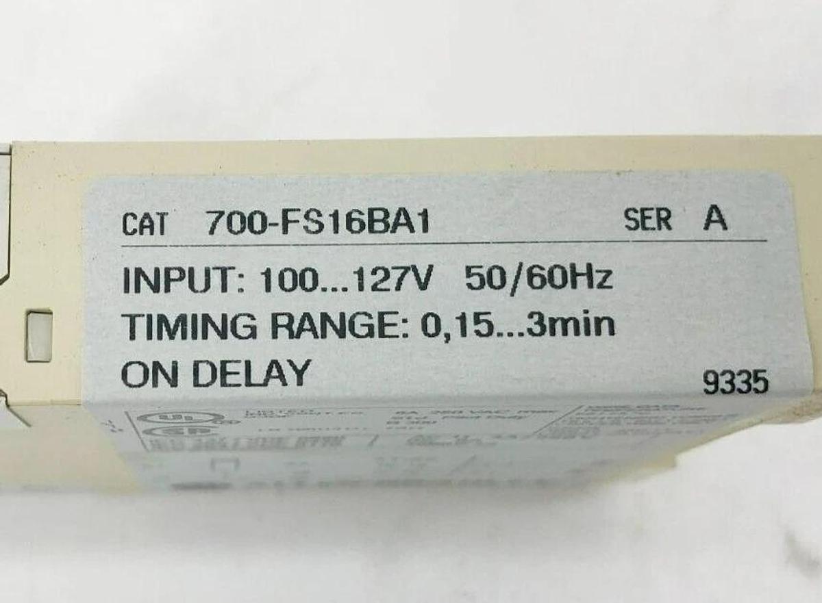 New Allen Bradley 700-FS16BA1 Ser. A Timing Relay 250VAC 3A 0.15-3min On-Delay