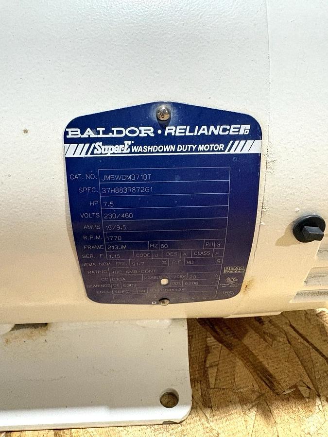 New Baldor JMEWDM3710T 7.5HP TEFC Washdown Motor 230/460V 1800rpm 213JM Frame