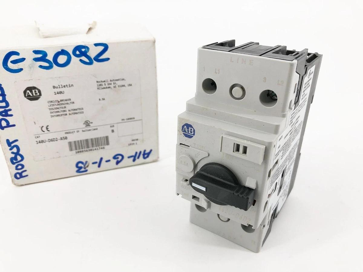 New Allen Bradley 140U-D6D2-A50 Ser. B Circuit Breaker 0.5A 6kV 2-Pole
