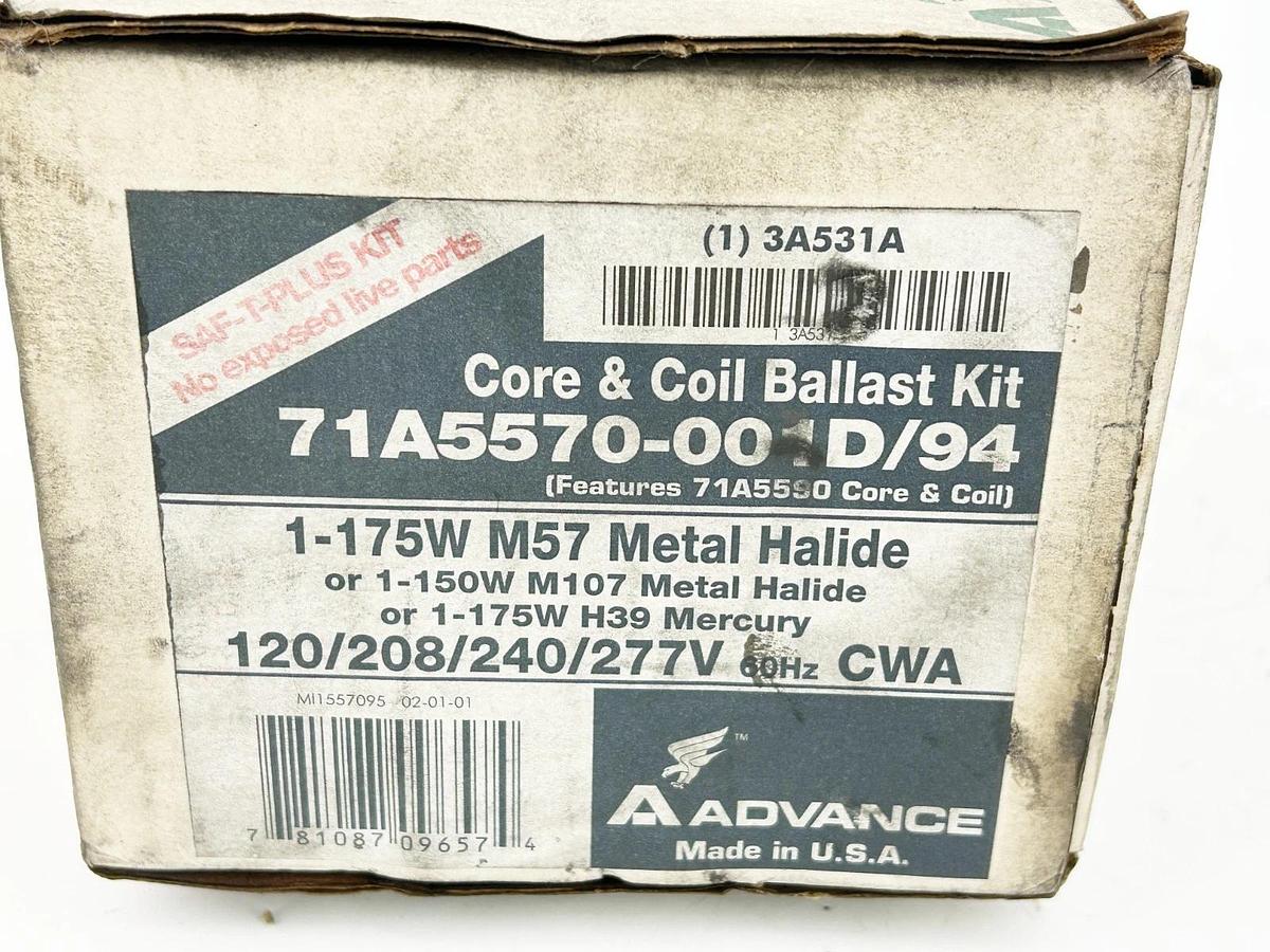 Used Advance 71A5570-001D/94 Core and Coil Ballast Kit 150W 277V 60Hz 3A531A